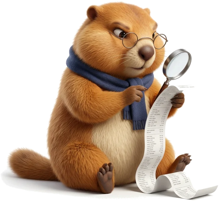 Marius la marmotte examine un long devis à la loupe